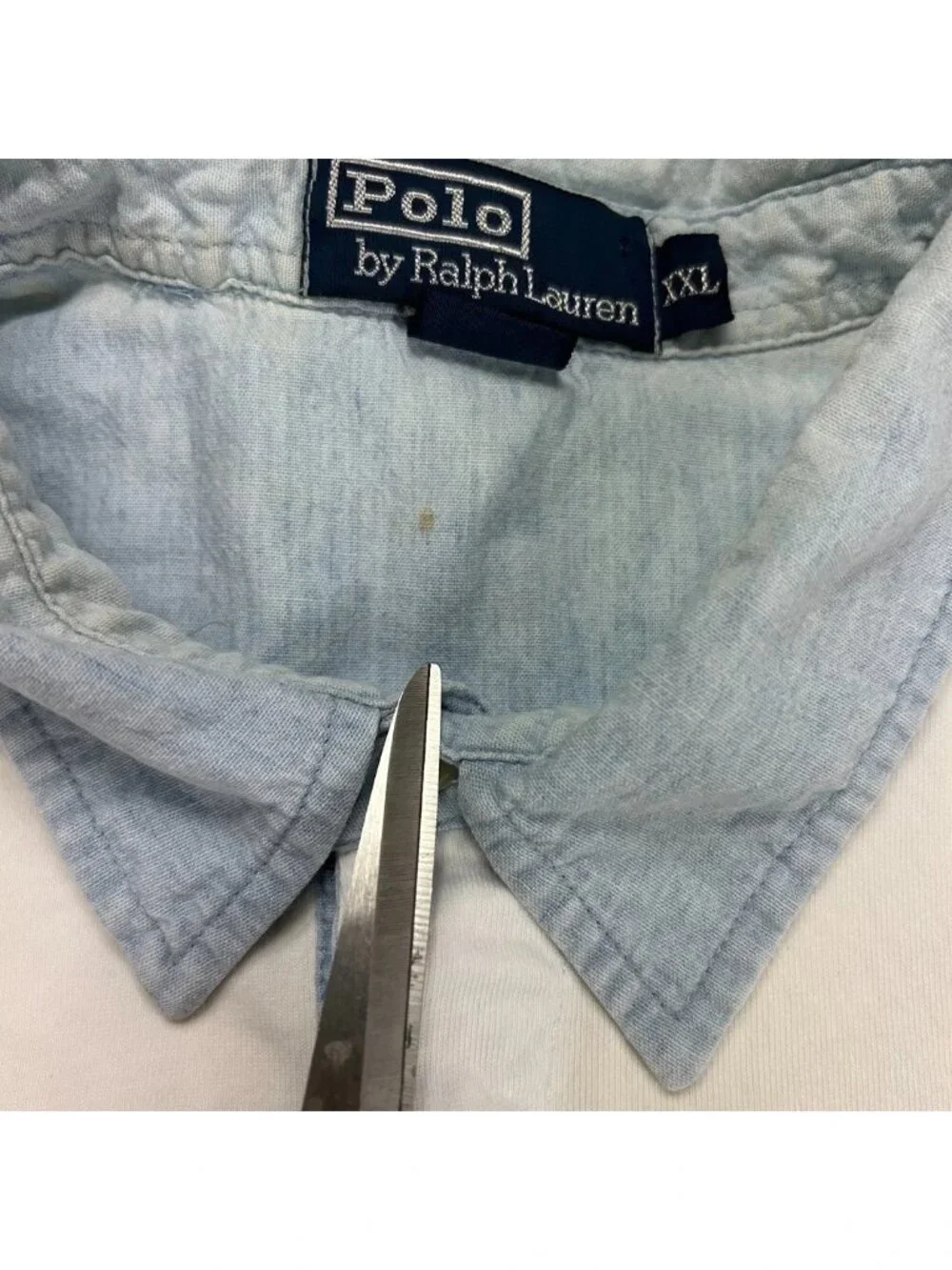 Polo Ralph Lauren‎ Polo Shirt Mens 2XL White Short Sleeve Raw Edge Style Hem